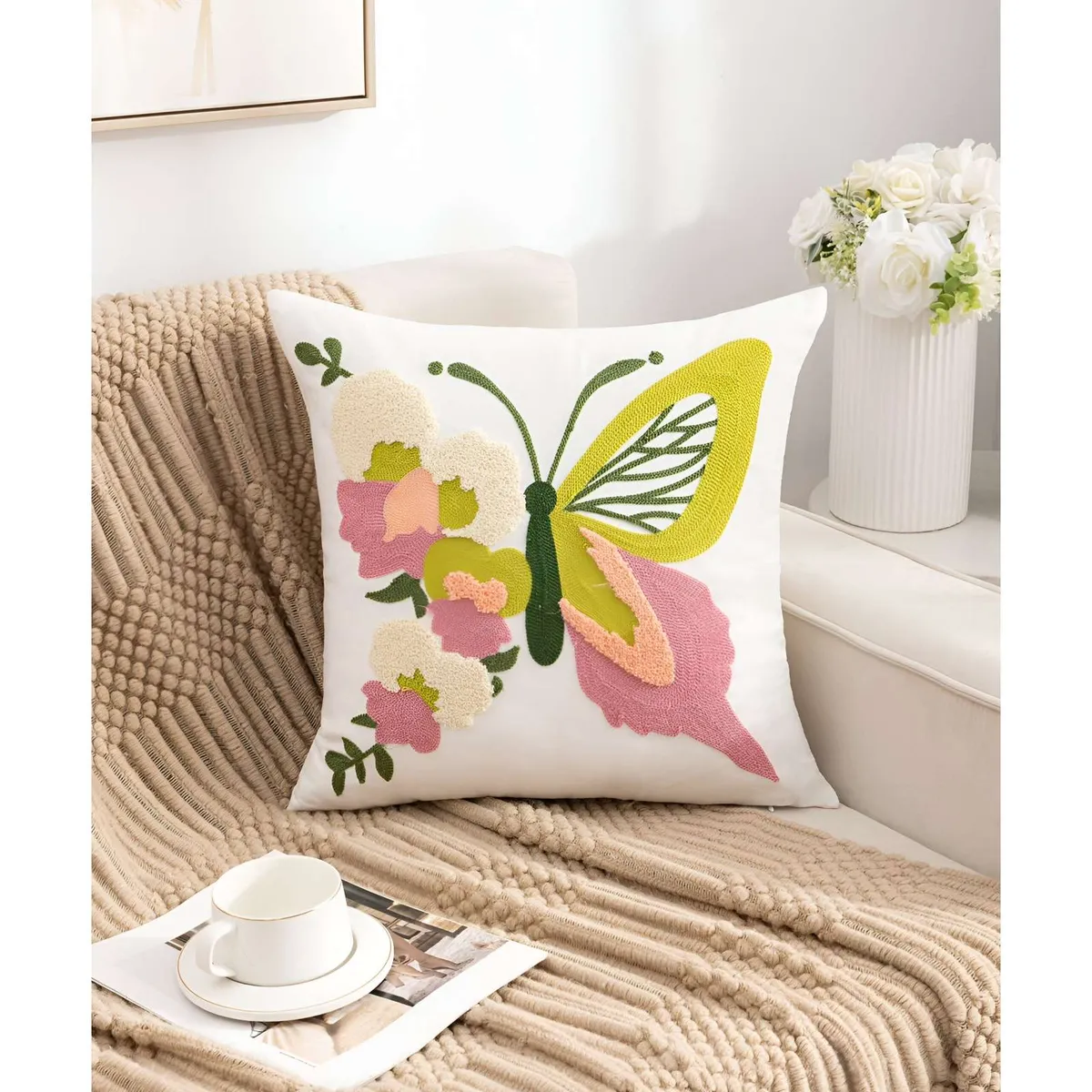 GENERICO - 4 FUNDAS BORDADAS 45x45 C64