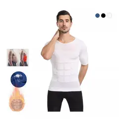 EDWINAYY - Poleras Compresion Hombre Faja Polera Reductora Hombre Manga