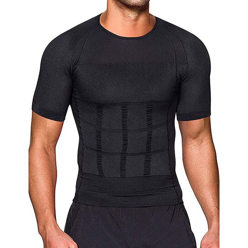 EDWINAYY - Poleras Compresion Hombre Faja Polera Reductora Hombre Manga