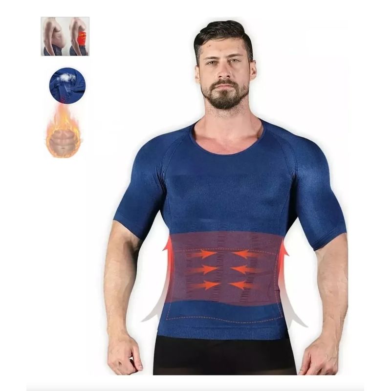 EDWINAYY - Poleras Compresion Hombre Faja Polera Reductora Hombre Manga
