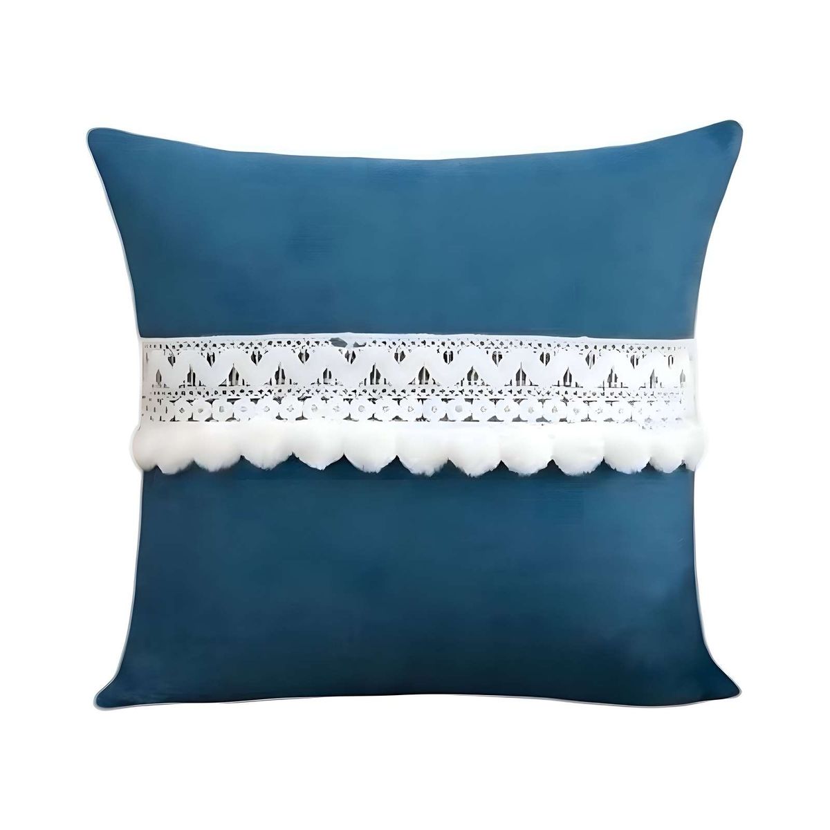 GENERICO - JUEGO DE 2 FUNDAS DE COJIN CON POMPON 45x45 f-03