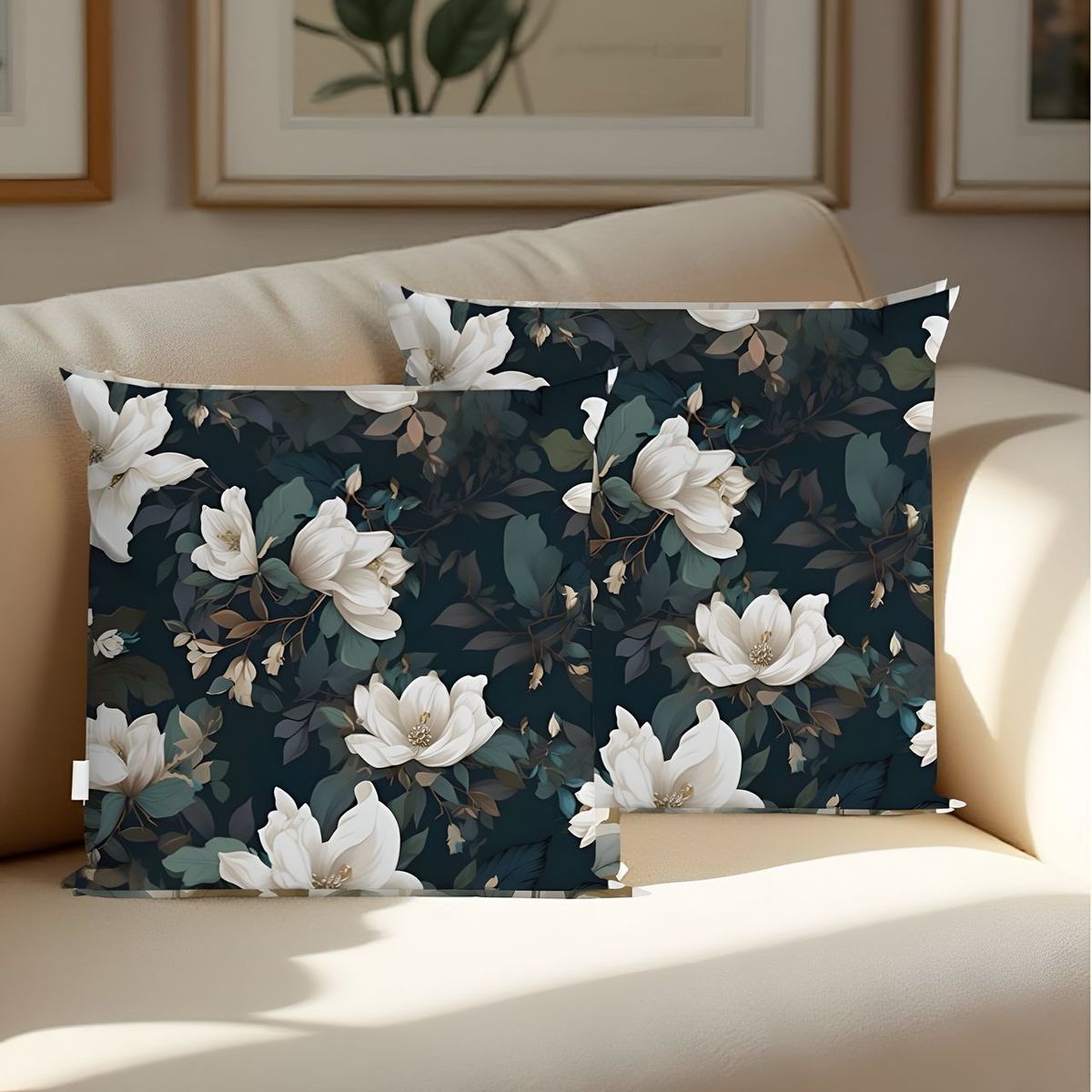 GENERICO - FUNDAS 2 und DE LINO ESTAMPADAS FLOR