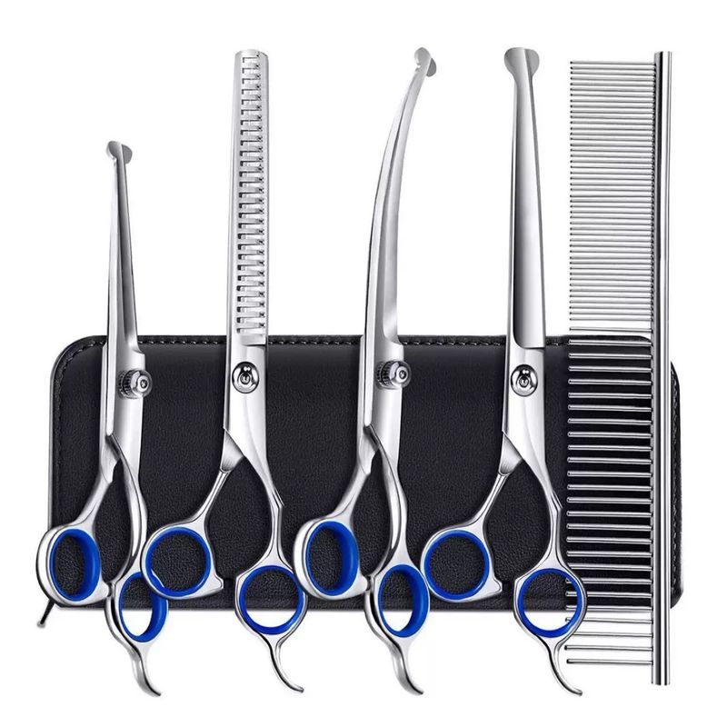 GENERICO - 5 Tijeras Peluqueria Canina Profesional De Acero Inoxidable