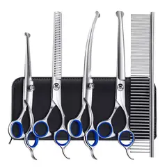 GENERICO - 5 Tijeras Peluqueria Canina Profesional De Acero Inoxidable