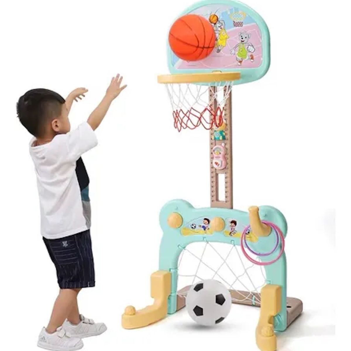 GENERICO - Juego 2 En 1 Basketball Y Futbol Infantil