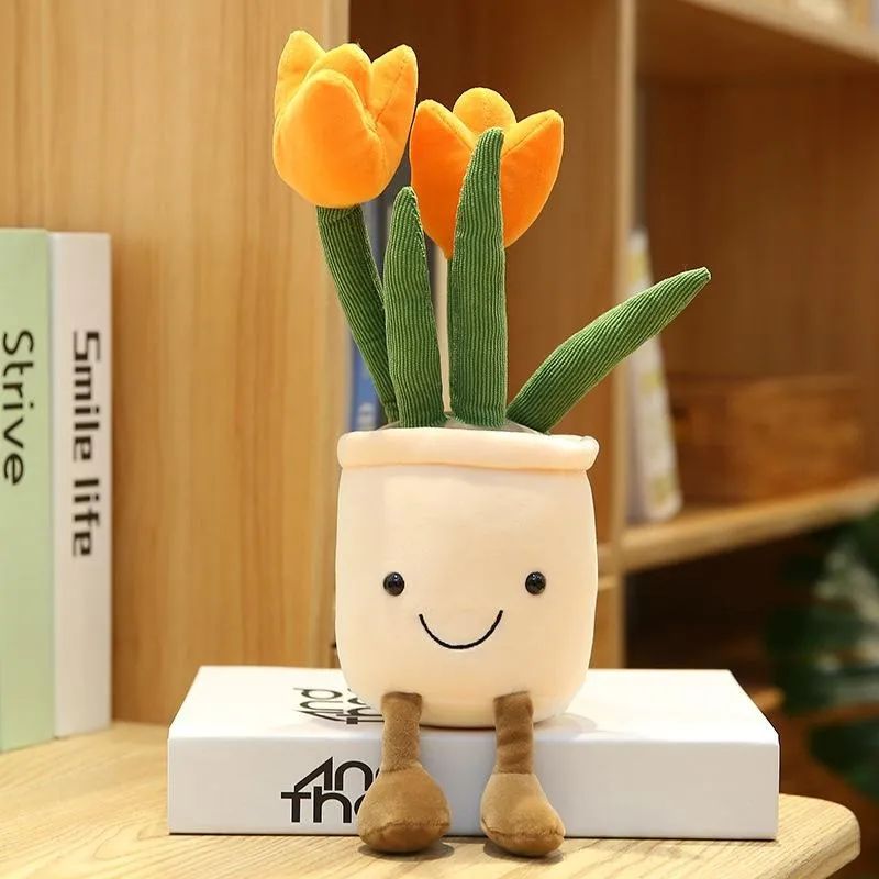 GENERICO - Tulipanes Flor Con Macetero Peluche Kawaii Planta De Felpa