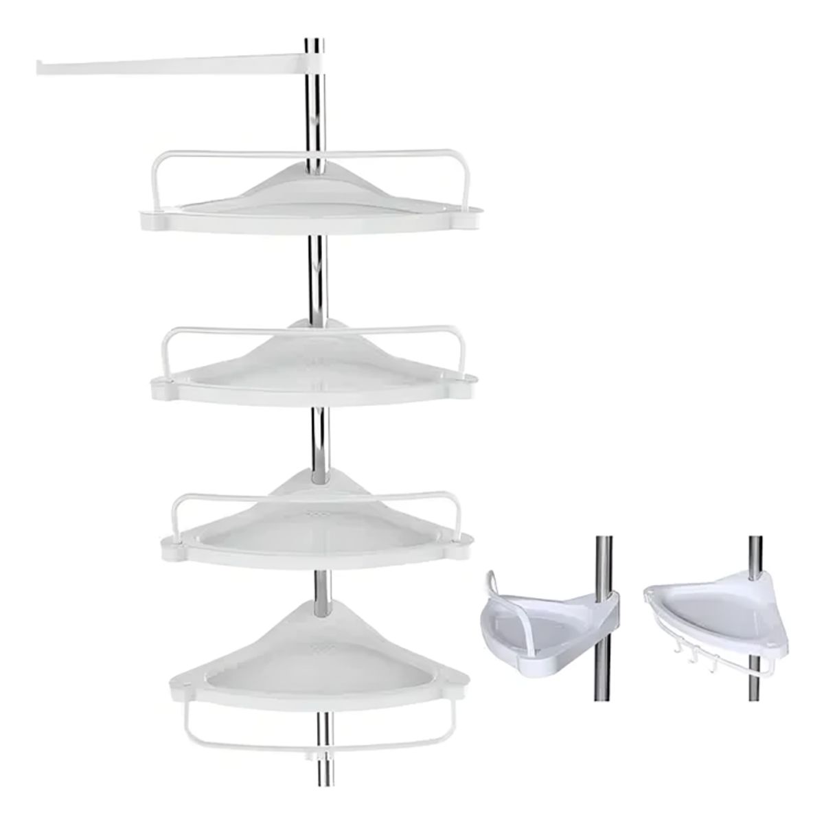 SIRENA - Esquinero retráctil para baño con niveles ajustables y drenaje rápido