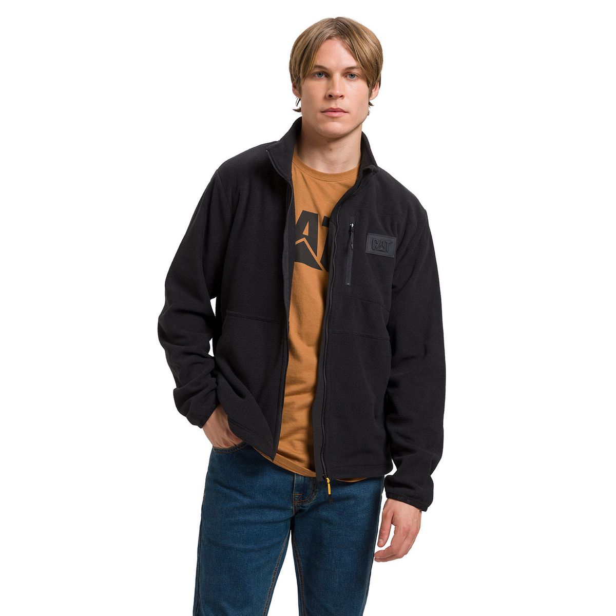 CAT - Polar Microfleece Full Zip Hombre Negro CAT
