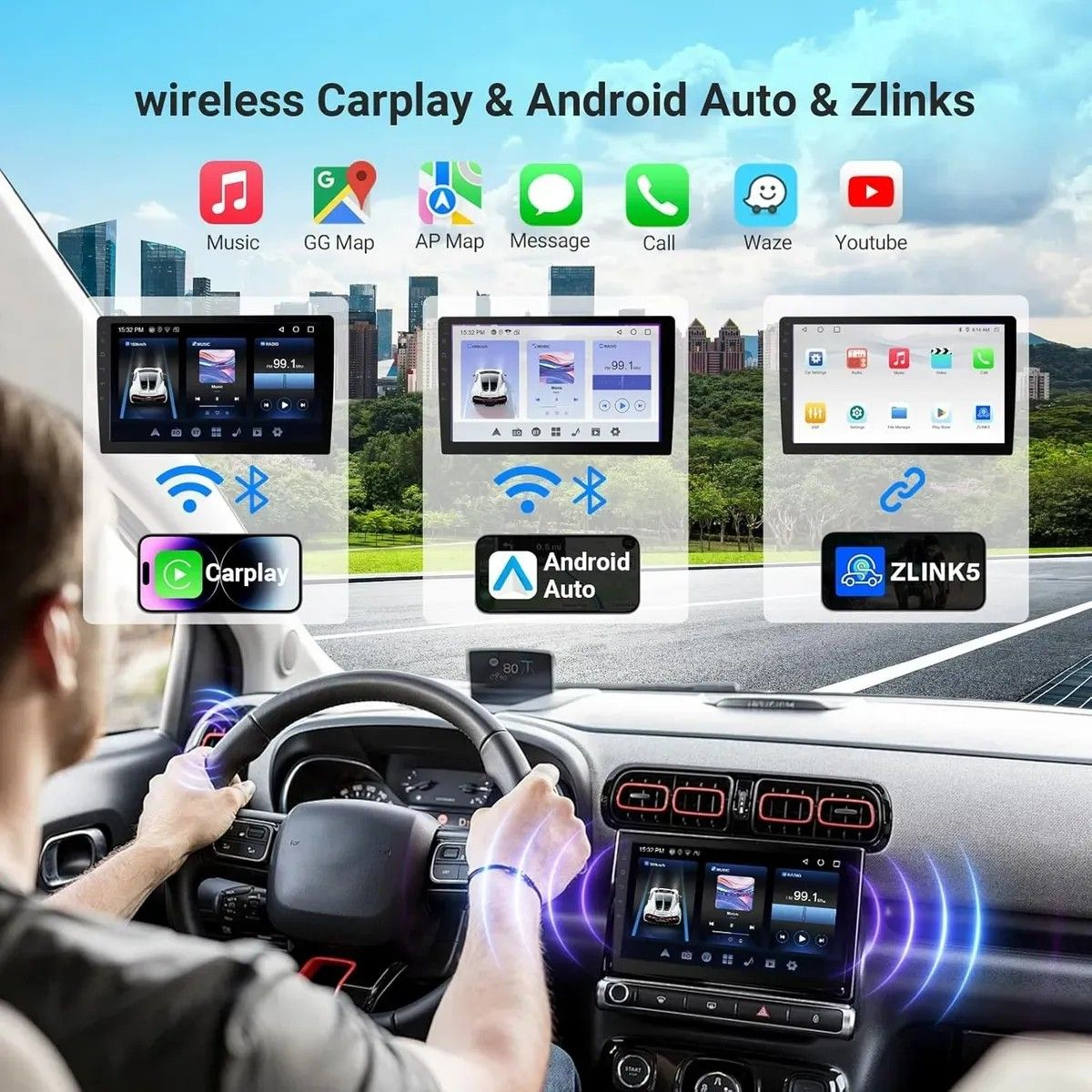 KUANGYE - Radio Auto 2 Din 7 Pulgadas Wifi Gps Android 13.0 + Cámara