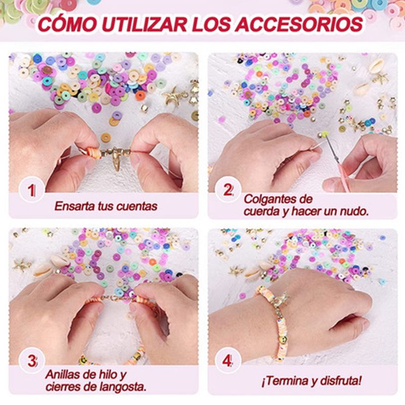 GENERICO - Set Bricolaje De Cuentas Para Hacer Pulseras 10000+ Unidades