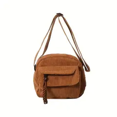 TNAKIEX - Elegante mini mochila de pana para mujeres-Marrón