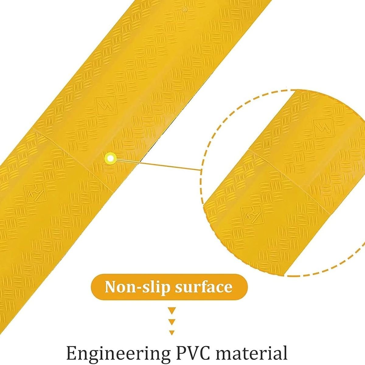 KUANGYE - 2pcs Protector De Cable Yellow Para Piso De 1 Canal