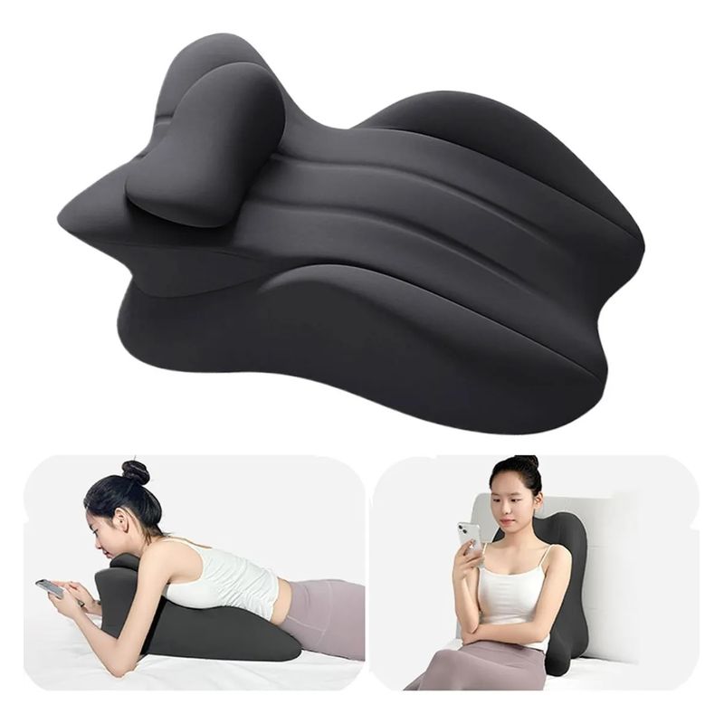 GENERICO - Almohada Soporte Espalda Espuma Viscoelástica Para Cama Gris Oscuro