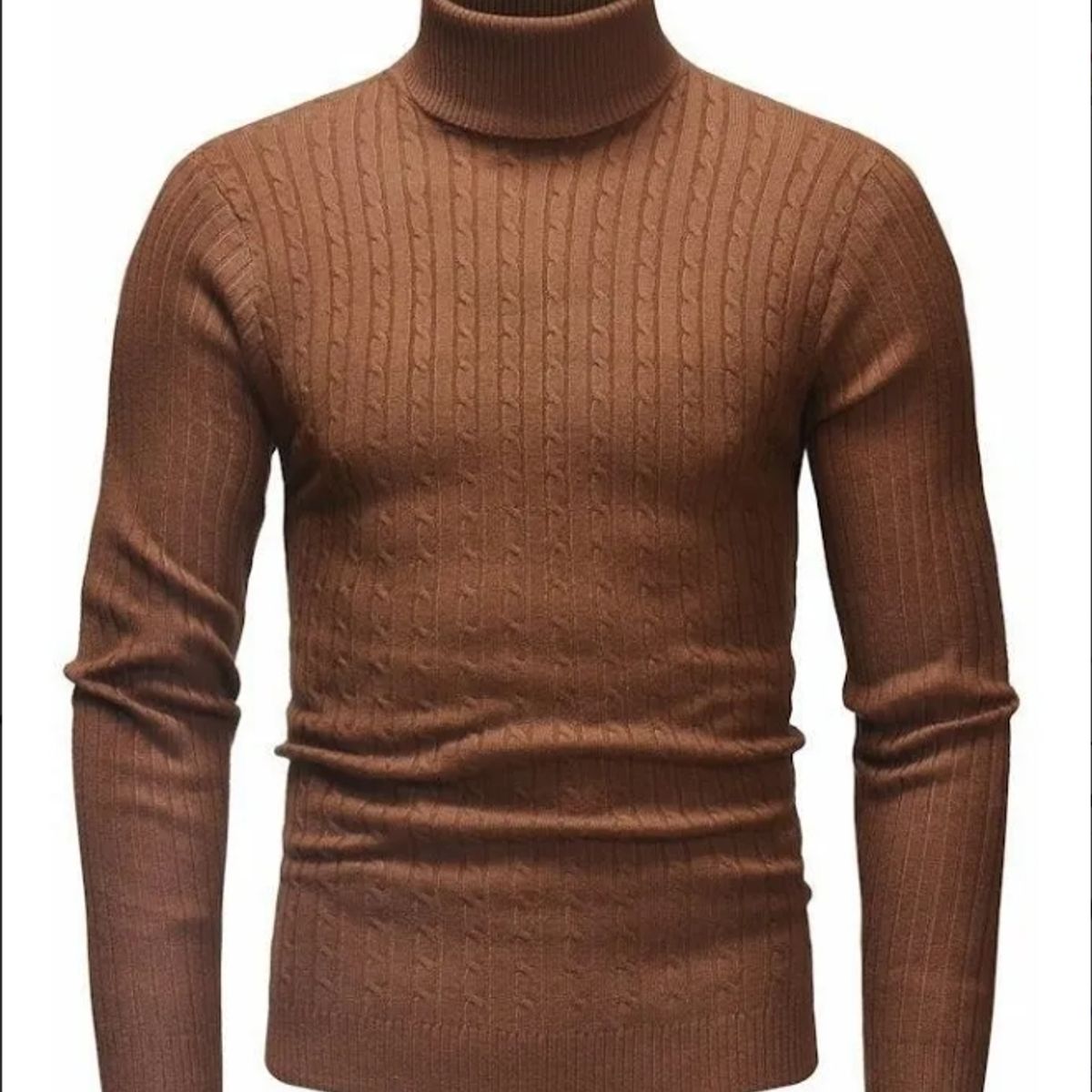 EDWINAYY - Sweater Tejido Hombre Cuello Subido Con Cierre Hilo