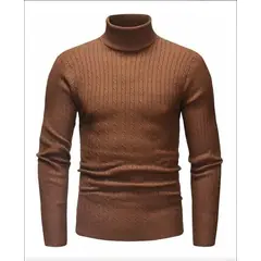 EDWINAYY - Sweater Tejido Hombre Cuello Subido Con Cierre Hilo