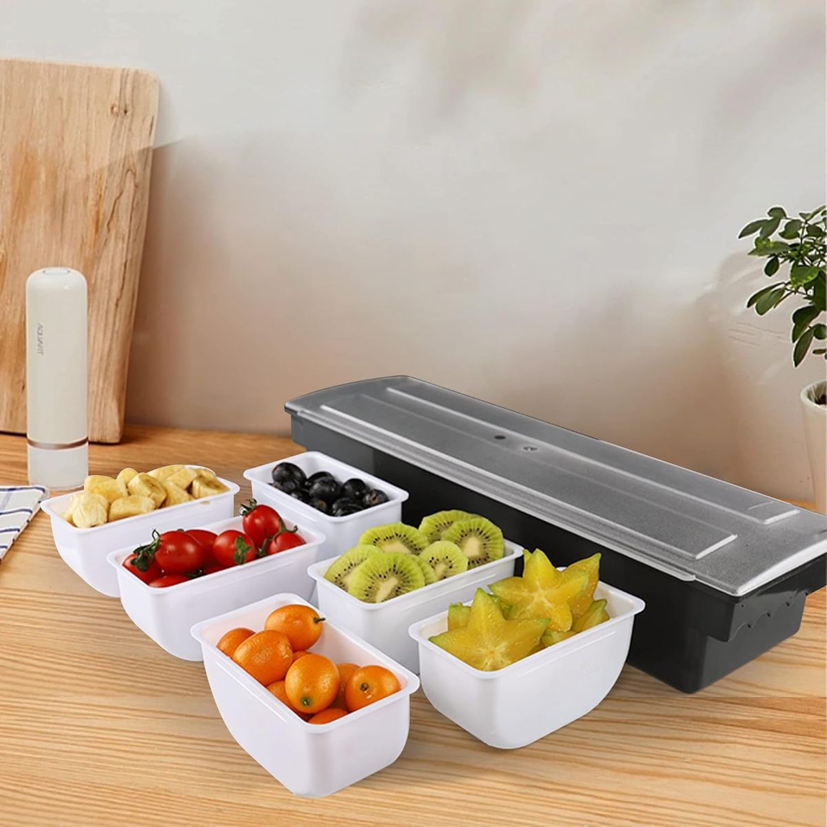 KUANGYE - Porta Condimentero 6 Pocillos. Especiero. Dispensador.