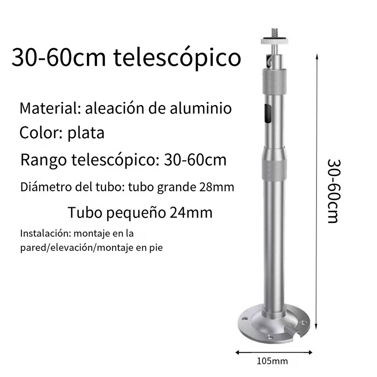 ATURE - Soporte Mini Proyector Camara Techo Pared Muro 30 A 60 Cm