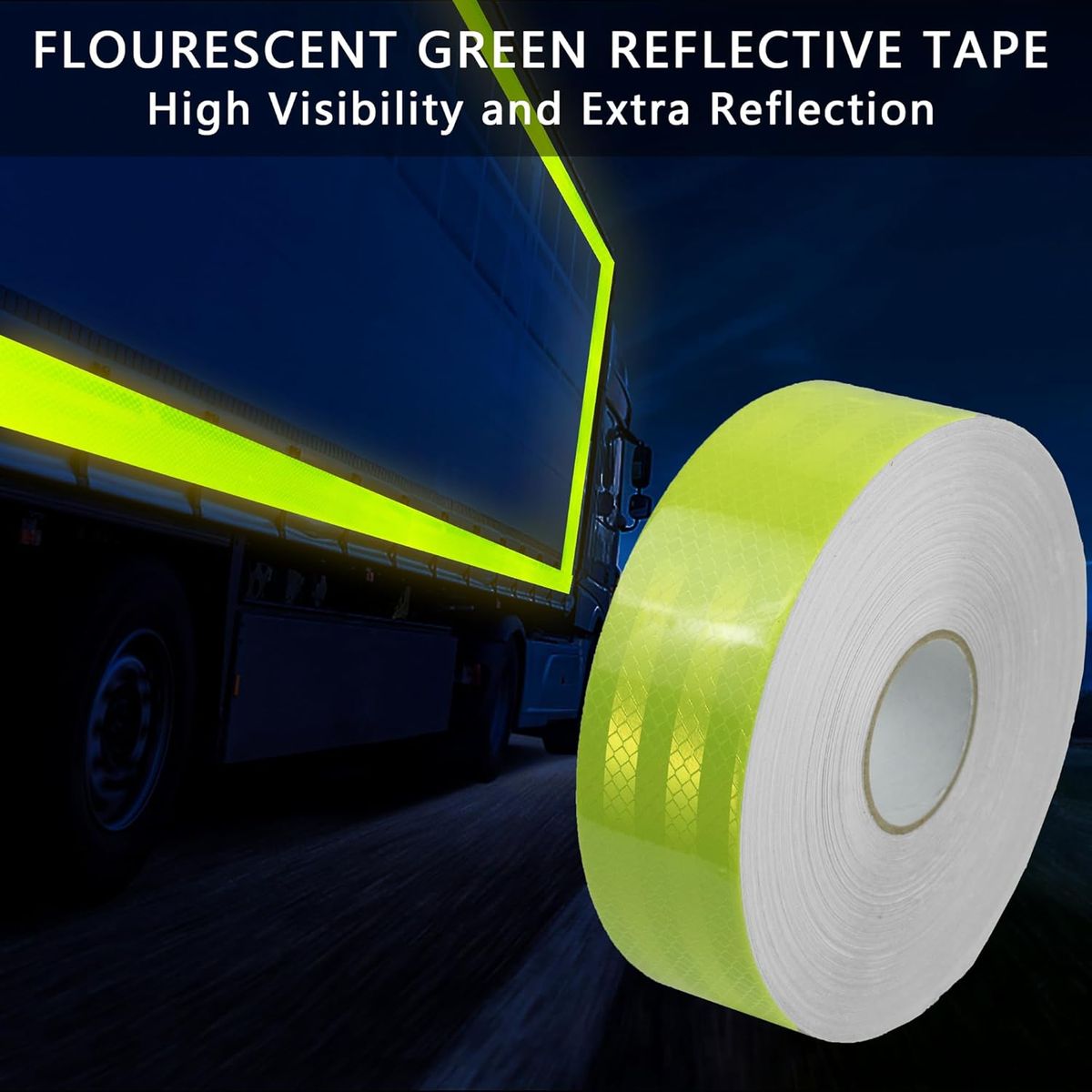 KUANGYE - Cinta Retrorreflectiva Reflectante Dotc2 45 Metros Verde