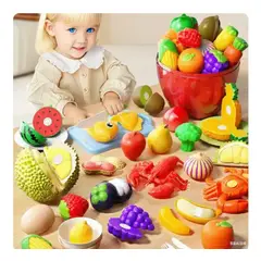 EVERSO - 32 Juguetes De Corte De Cocina De Frutas Y Verduras Set