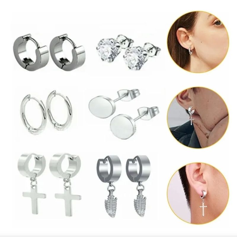 EDWINAYY - Aretes Hombre Con Piercing