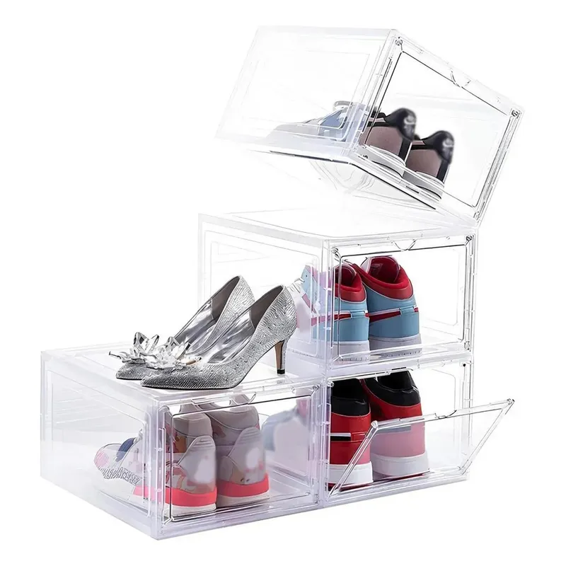 KUANGYE - Caja Organizadora De Zapatos Set X2 Apilable Premium