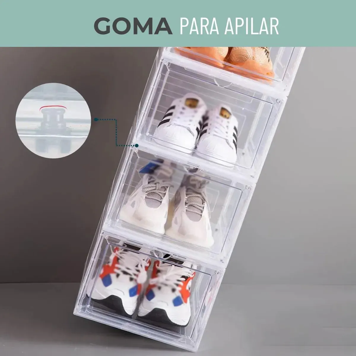 KUANGYE - Caja Organizadora De Zapatos Set X2 Apilable Premium