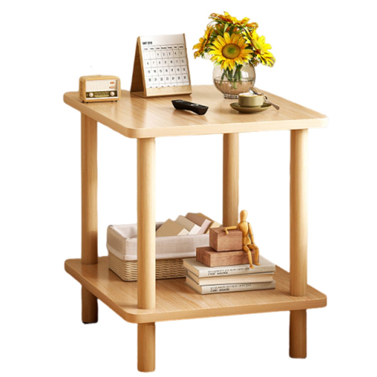 EDWINAYY - Velador 2 Niveles Cajonera Velador Organizador