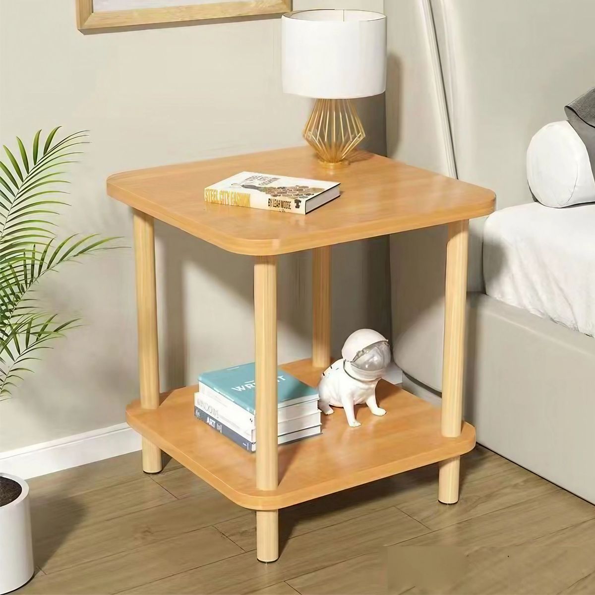 EDWINAYY - Velador 2 Niveles Cajonera Velador Organizador