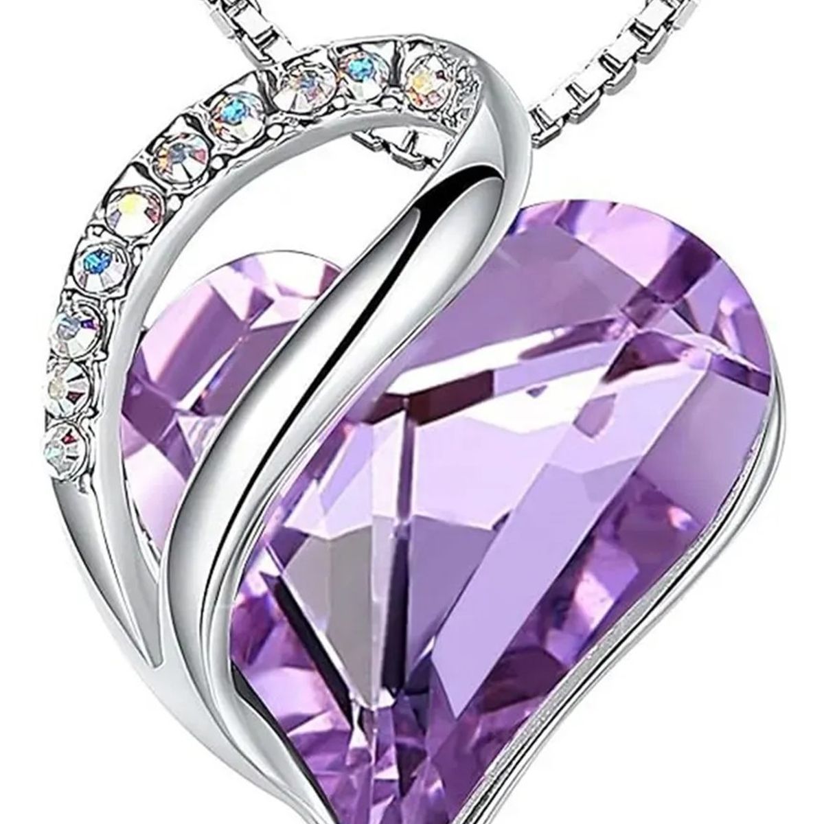 KUANGYE - Collar Bañado en plata Corazón De Amor Infinito Regalo Mujer