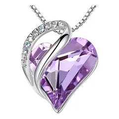 KUANGYE - Collar Bañado en plata Corazón De Amor Infinito Regalo Mujer