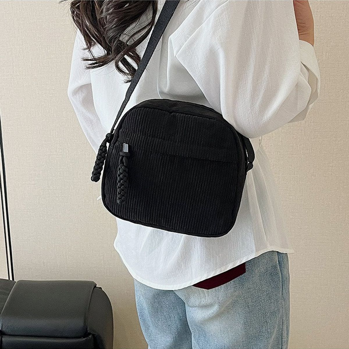 TNAKIEX - Elegante mochila femenina sencilla y sólida-Negro