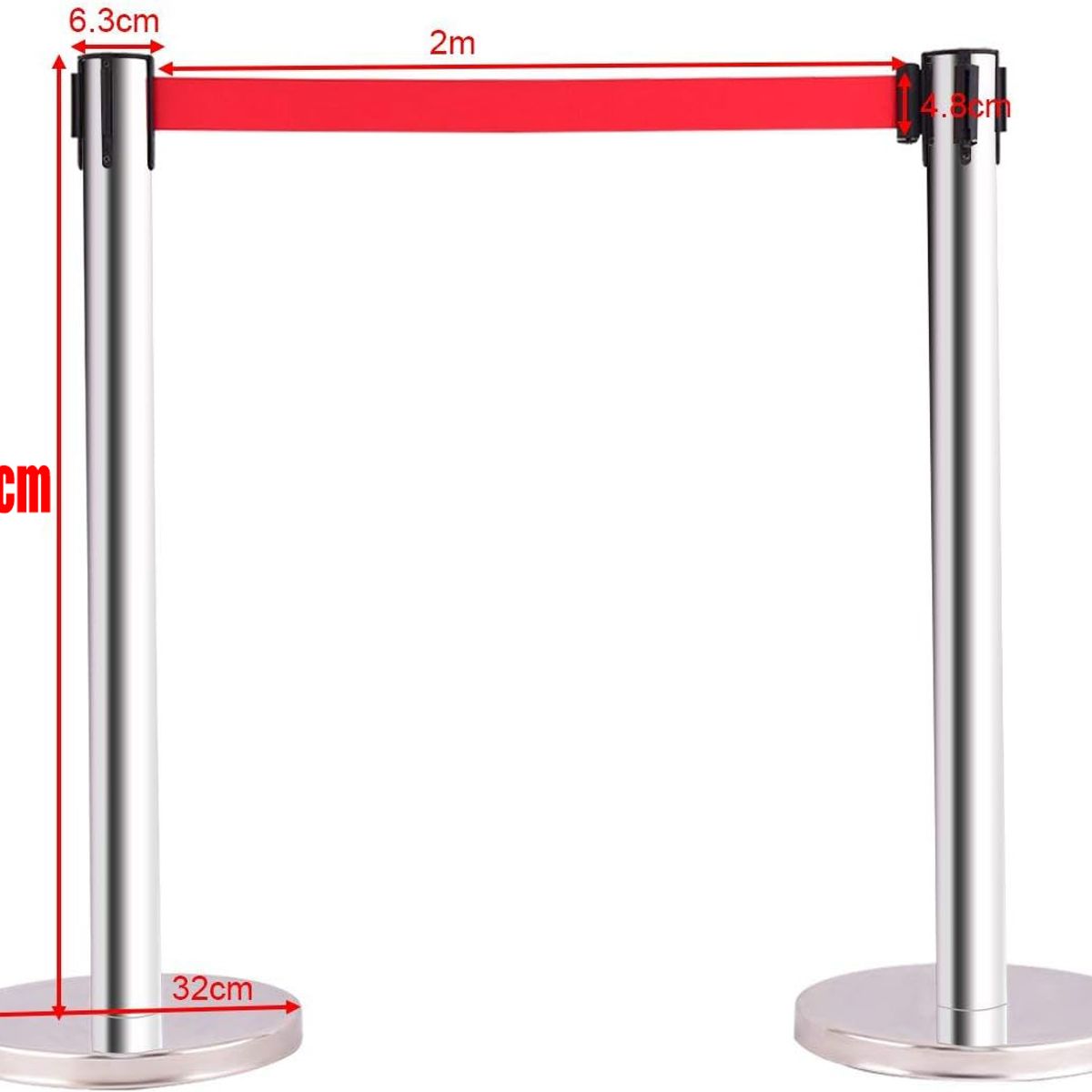 KUANGYE - 5 Postes Y Cinta Plata Retráctil Para Control De Filas