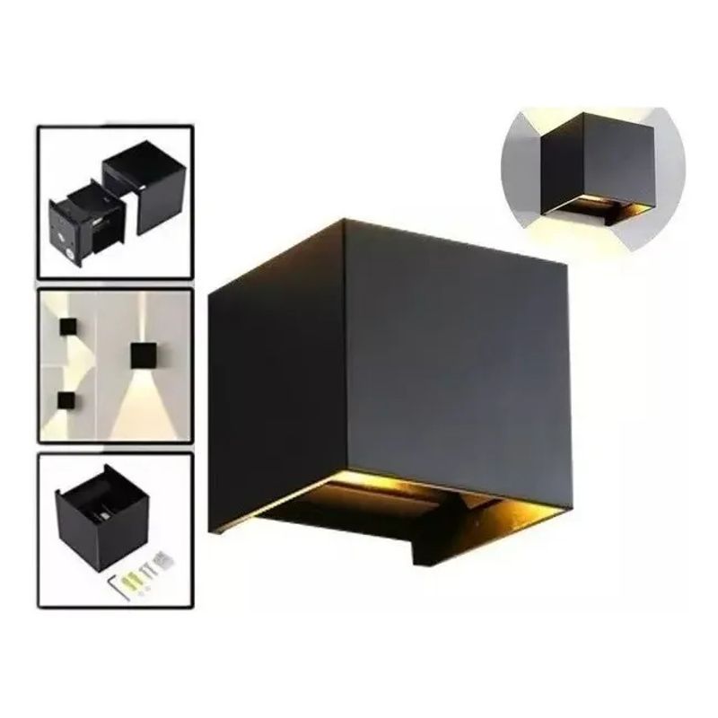 GENERICO - Foco Aplique Doble Cara Ajustable Para Pared Exteriores Color Negro