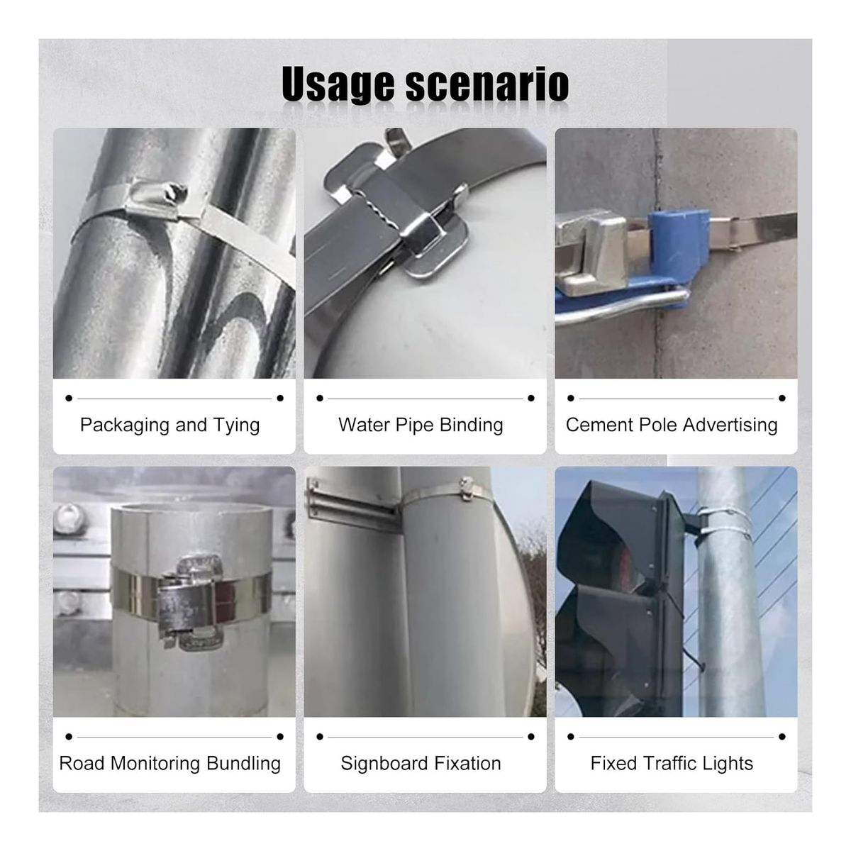 ATURE - Hebilla Para Fleje 1/2 Acero Inoxidable - 100 Unidades Plata