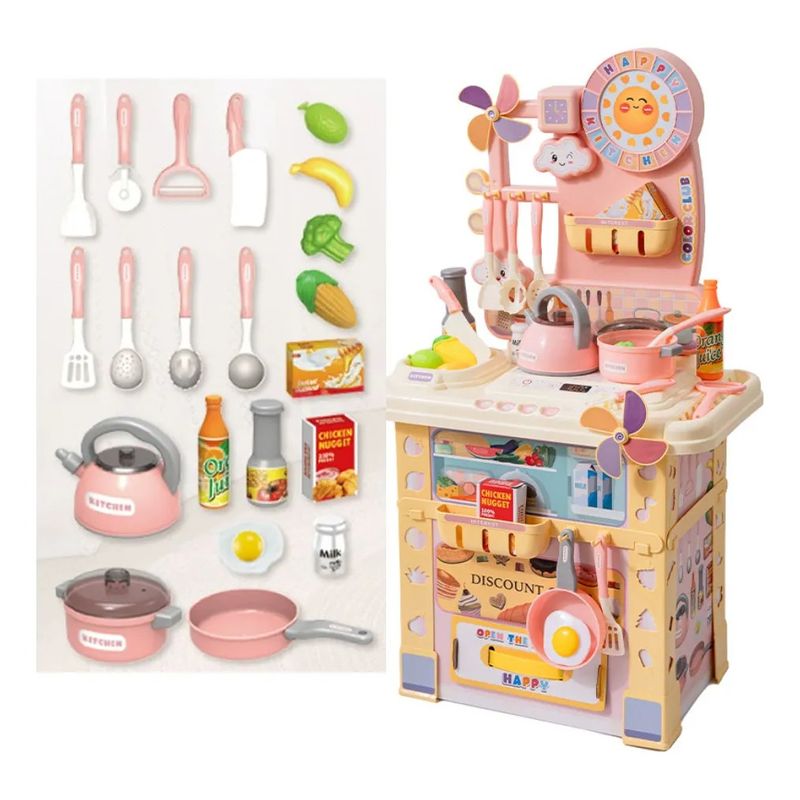 GENERICO - Cocina Juguete Grande 21pcs Niñas Niños Spray Kitchen 69cm