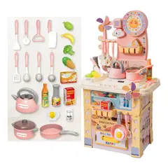 GENERICO - Cocina Juguete Grande 21pcs Niñas Niños Spray Kitchen 69cm