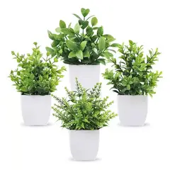 ATURE - 4 Plantas Artificiales Decorativas Bonsai Hogar Macetas