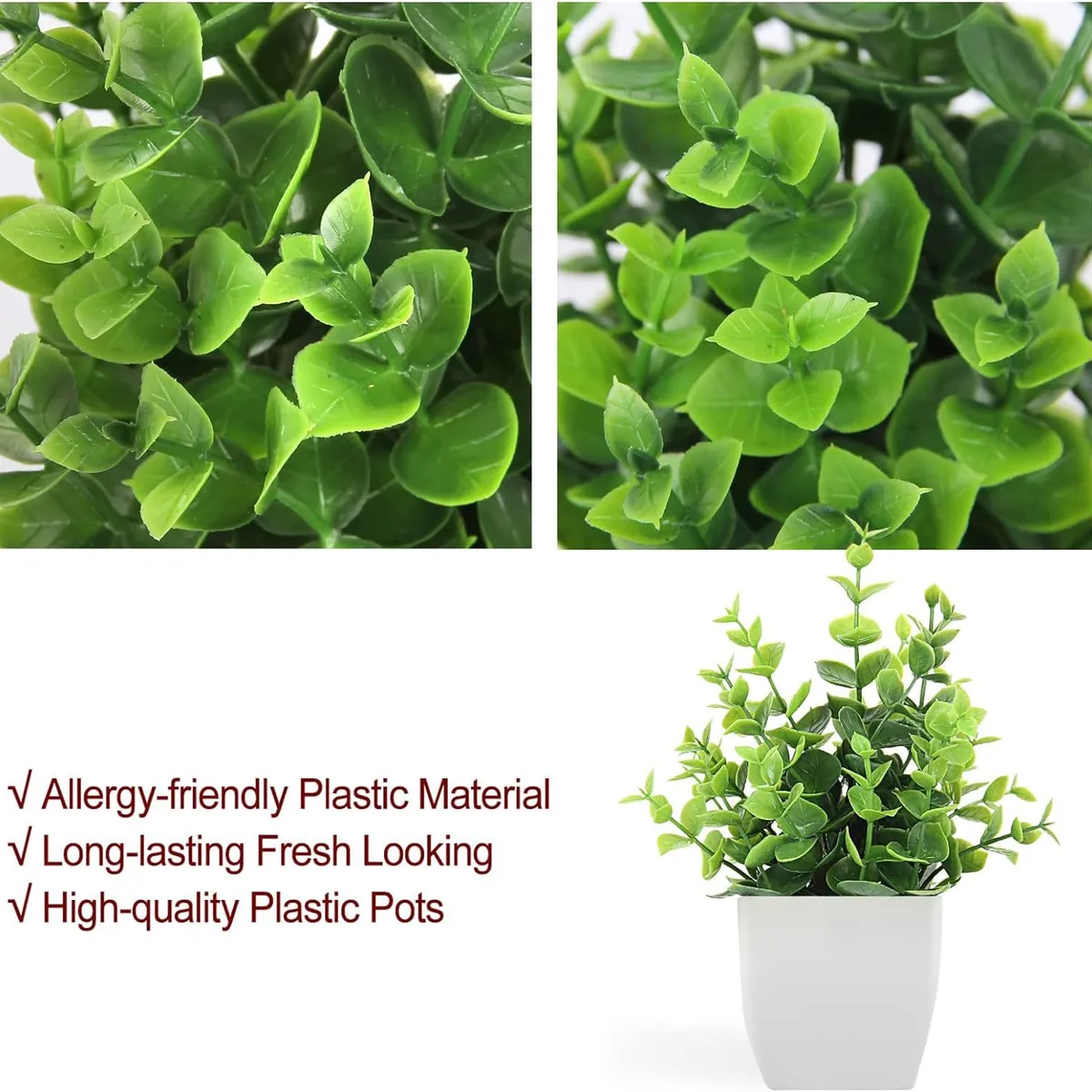 ATURE - 4 Plantas Artificiales Decorativas Bonsai Hogar Macetas