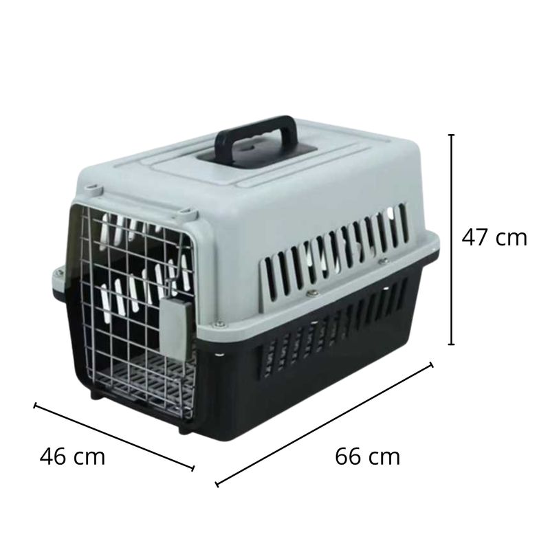 GENERICO - Jaula transportadora perros medianos 66 cm Negra