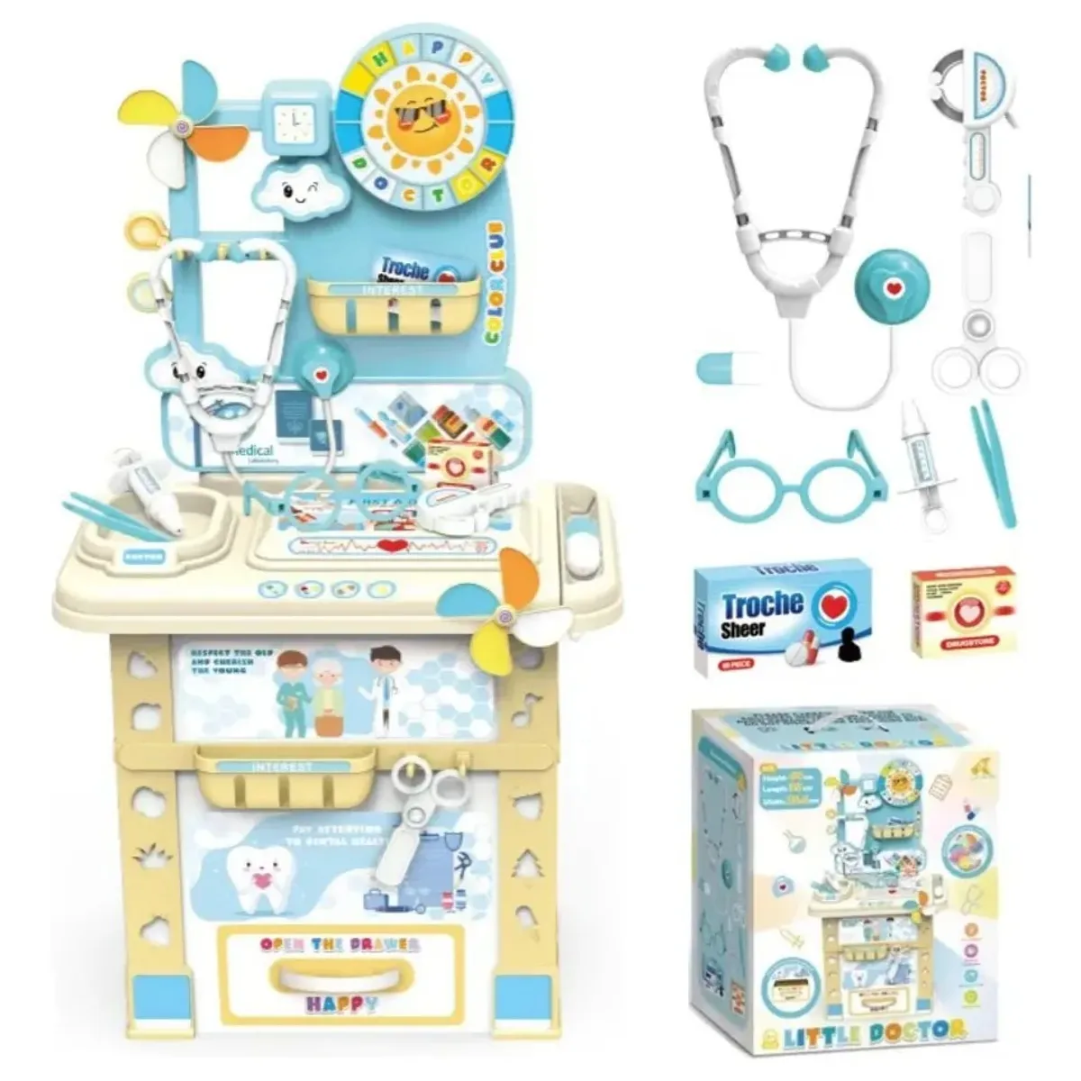 EVERSO - Set Juego De Rol Doctor Para Niñas Y Niños 9 Piezas De 3 A 7
