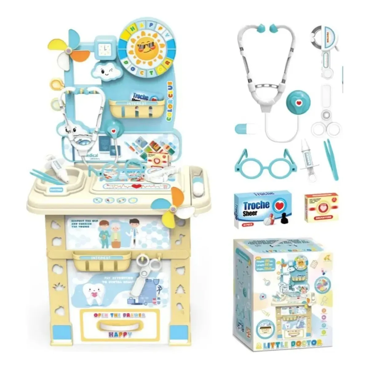 EVERSO - Set Juego De Rol Doctor Para Niñas Y Niños 9 Piezas De 3 A 7