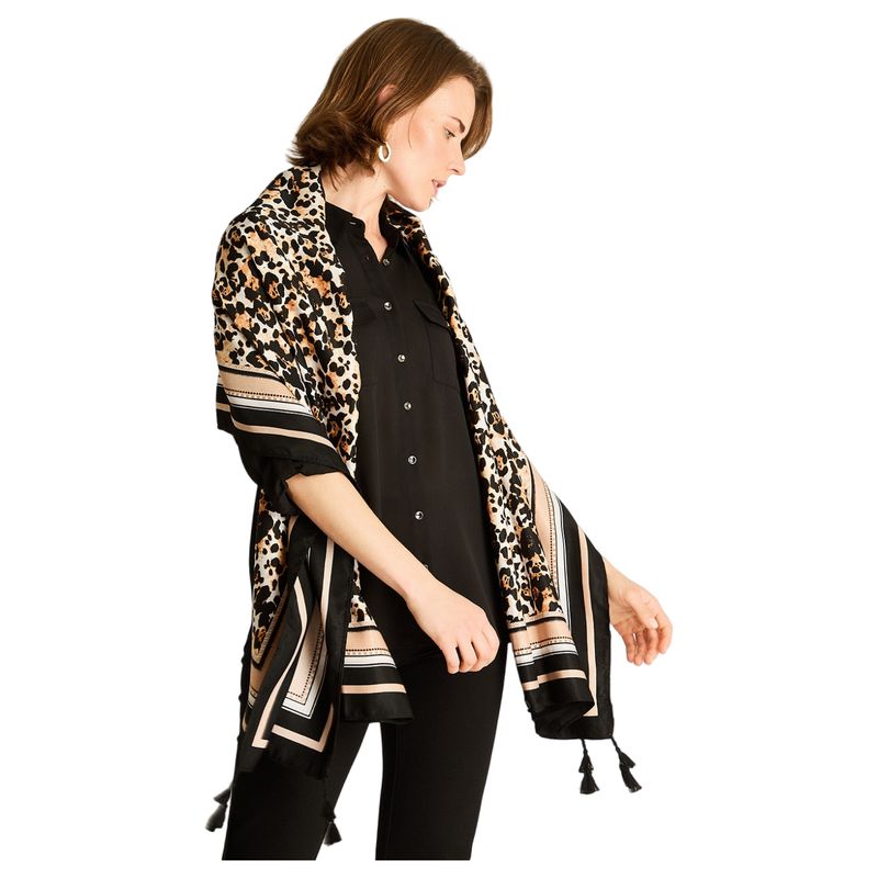 LORENZO DI PONTTI - Pañuelo Café Estilo Animal Print