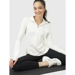BSOUL - Polera Manga Larga Mujer Ls Half Zip Crudo