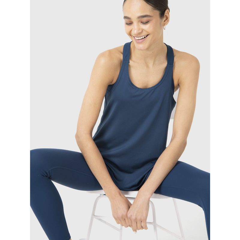 BSOUL - Polera Training Sin Margas Mujer Tank Azul BSOUL