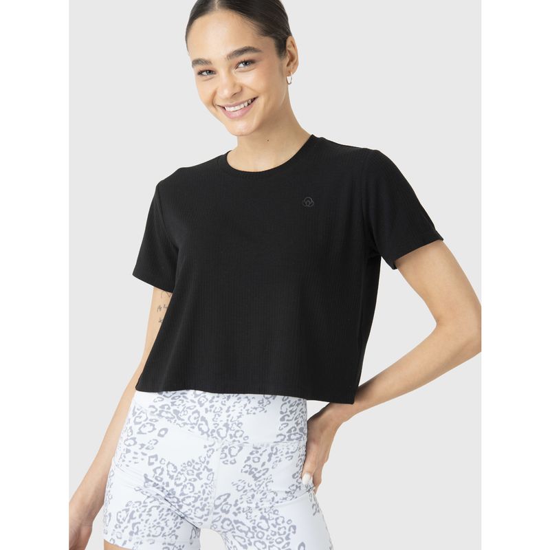 BSOUL - Polera Manga Corta Mujer Basic Zia II Negro BSOUL