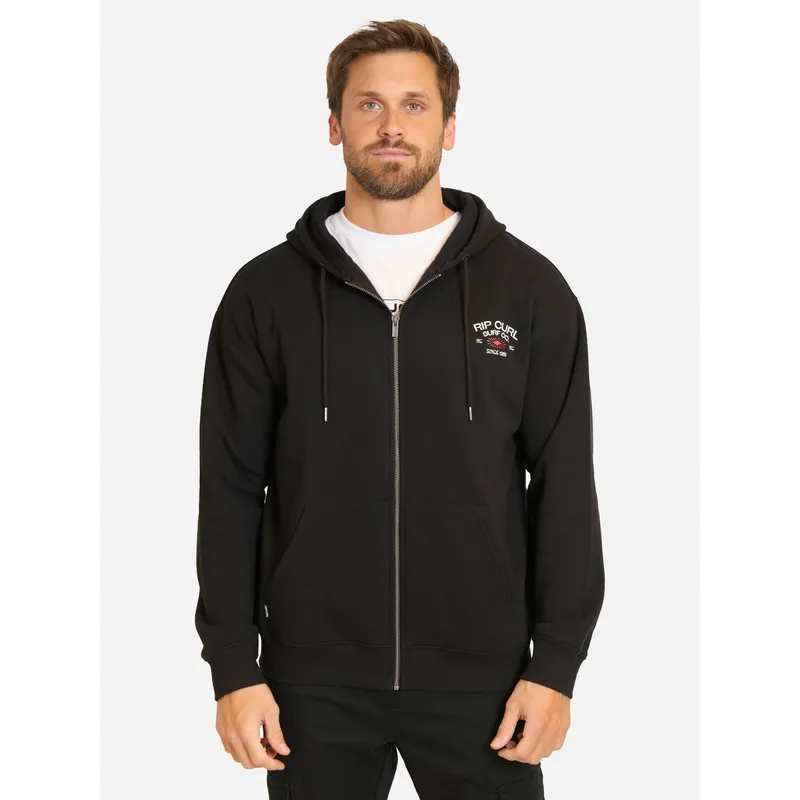 RIP CURL - Poleron FZ Overwave Negro Hombre Rip Curl - Negro