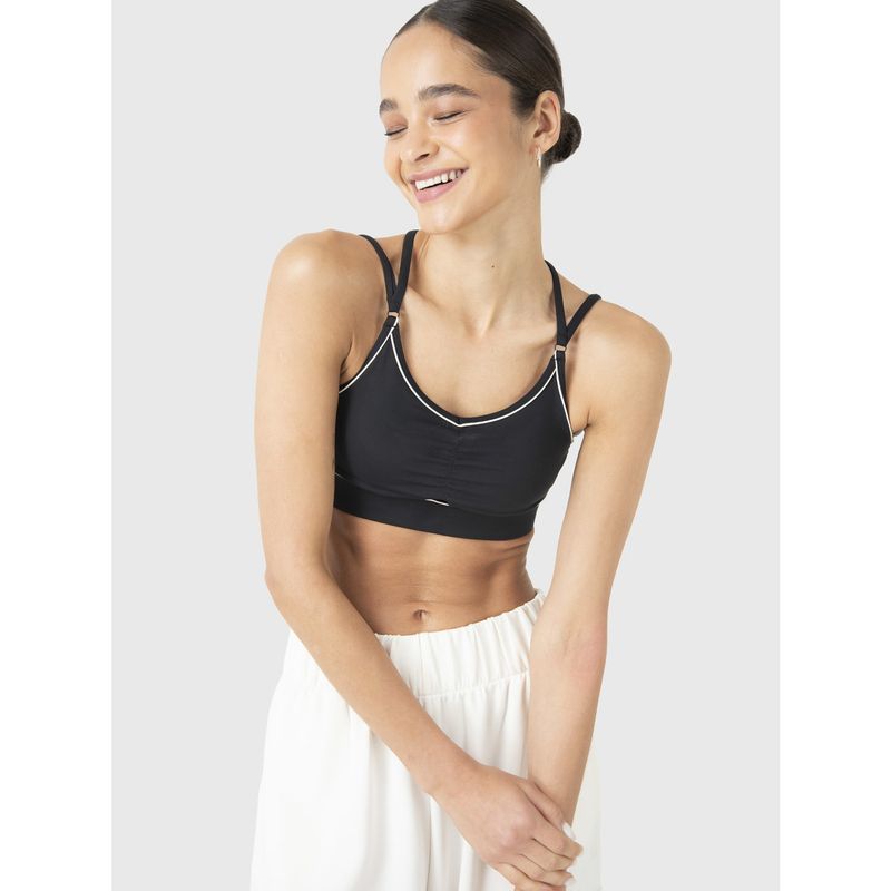 BSOUL - Peto Deportivo Mujer Piping Bra Negro BSOUL