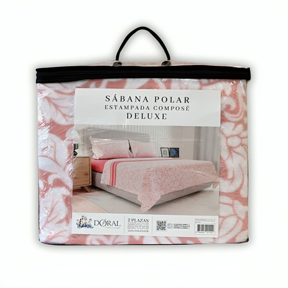DORAL - Sábanas Polar Composé 1,5 Plazas / Hojas Coral Blanco – Doral