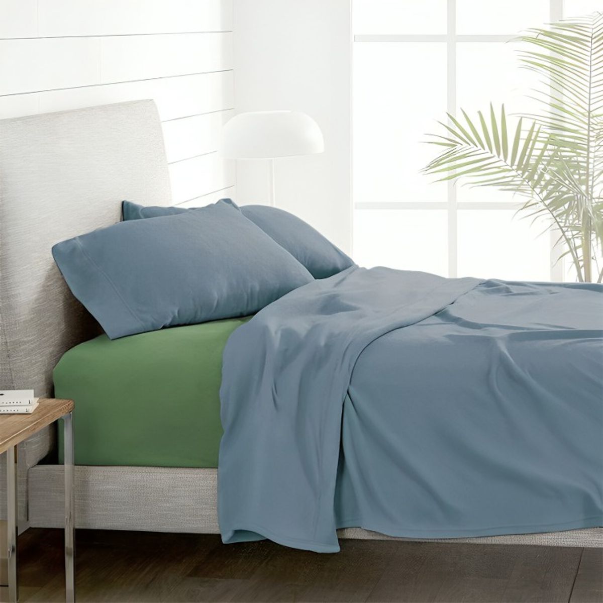 DORAL - Sábanas Polar Lisa Composé 2 Plazas / Azul-Verde – Doral