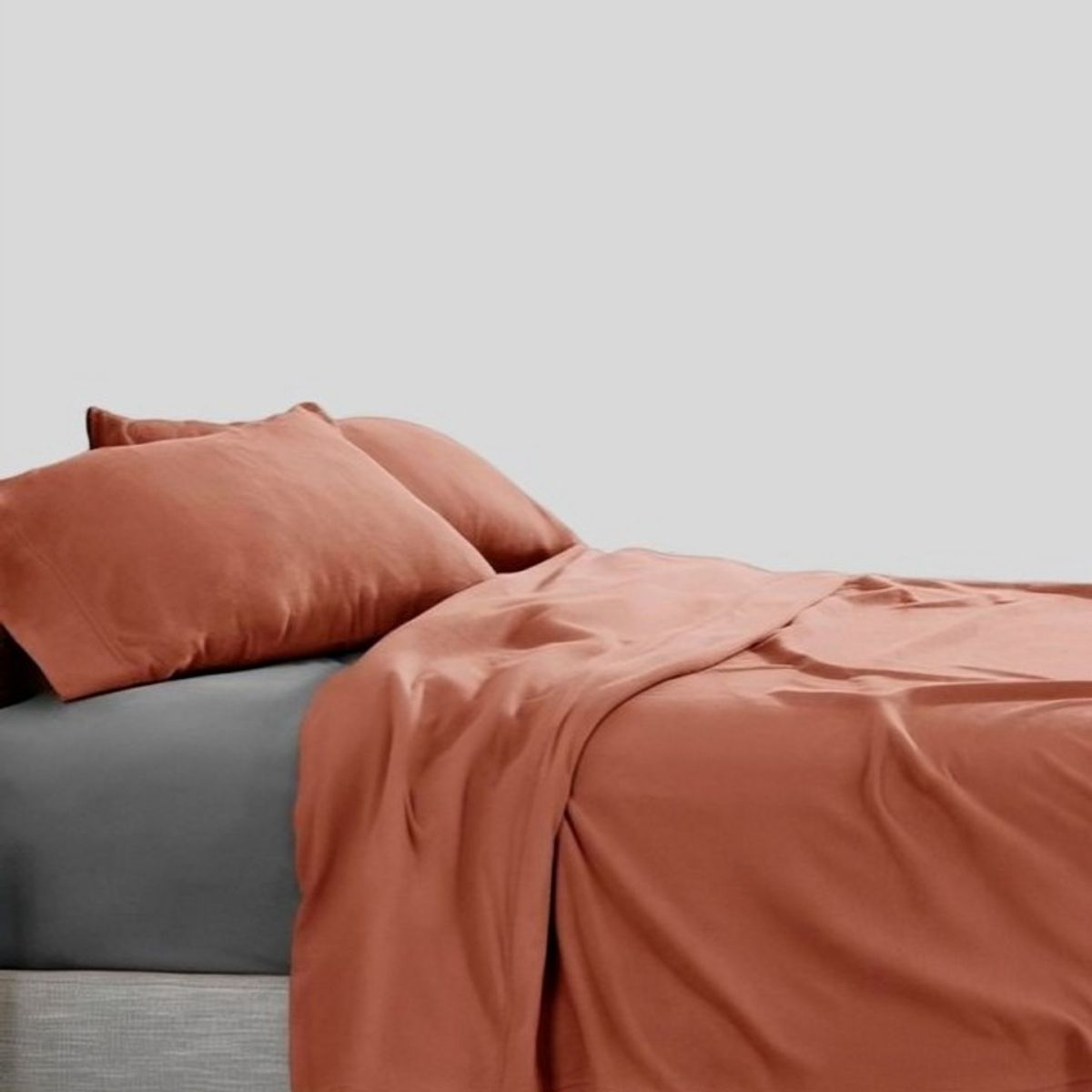 DORAL - Sábanas Polar Lisa Composé 2 Plazas / Terracota-gris – Doral